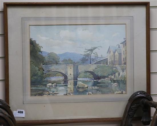 Norman Wright, watercolour, Beddgelert, North Wales, 12 x 17in.